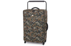 IT Luggage Large Quilted Camo Suitcase 4 Wheel - Jungle